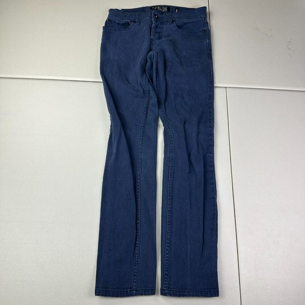 XXX Rude‎ Hot Topic Mens Skinny Jeans Size 28x32 Dark Wash Goth Emo
